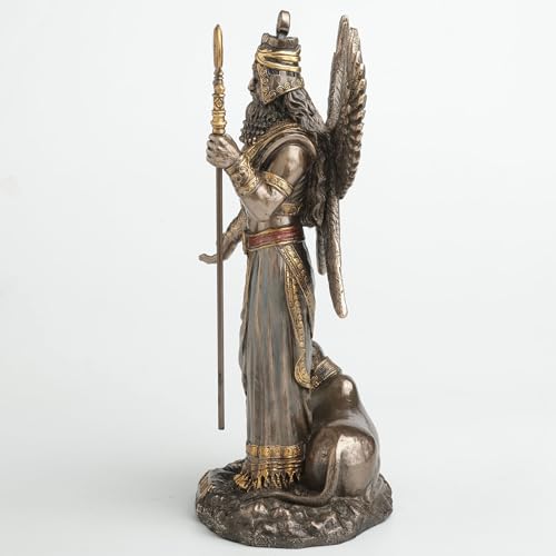 Estatua de Anu Rey Mesopotámico en Resina y Bronce 9.16 pulg miniatura 2