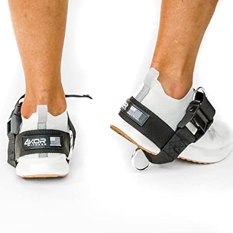 Foot Straps by 4KOR Fitness with Metal Buckles (Black (Pair of 2)) Cover