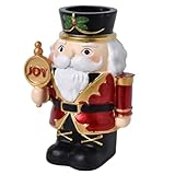 Patifirst Teelicht Kerzenhalter,Kunstharz Handwerk,Weihnachts Nussknacker Figuren - Für Zuhause Wohnzimmer Erntedankfest Kamin Haushalt Studentenwohnheim Wohnung Schlafzimmer