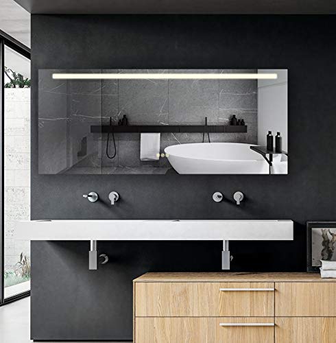 B&C 72"X30" Led Mirror For Bathroom, Super Slim Frameless Lighted Mirrors With Polished Edge, Defogger, Dimmer & Touch Switch(Copper Free Silver Backed) #TOP24