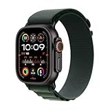 Apple Watch Ultra 2 GPS + Cellular • Caixa preta de titânio – 49 mm • Pulseira loop Alpina verde-escura – M