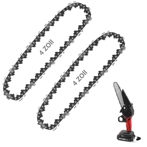 Catena di motoseghe 4 Pollici 2 pezzi, Mini Catena Per Motosega Elettrica a Batteria Per il Taglio Di Alberi In Legno Rami Potatura Cortile Giardinaggio