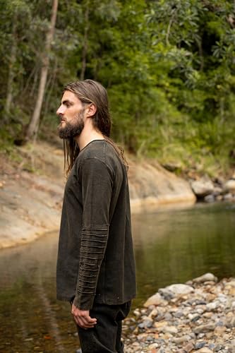 JAMIS Mens Jumper Long Sleeve Top Pullover Apocalyptic Dune Rugged Stone Washed Festival Ethnic4