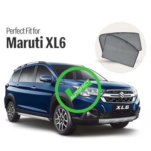 Image of Autofact Car Sunshades for Maruti XL6 (2019 to 2025), UV Protection, Useful Car Accessories, Custom fit Sun Shades for Side Windows, Set of 6