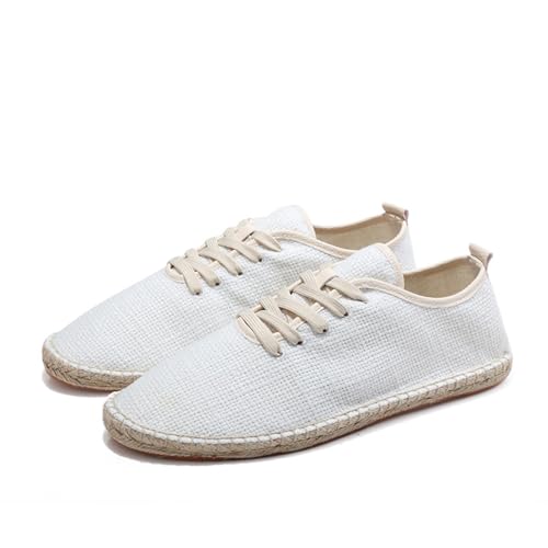 Casual Linen Espadrilles, Breathable Canvas Lace-Up Shoes, Summer Loafers4