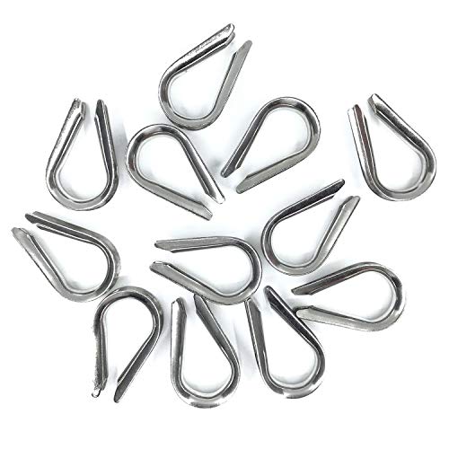 Heverp 12Pcs M10 Stainless Steel Thimble For 3/8 Inches Diameter Wire Rope/Cable #TOP3