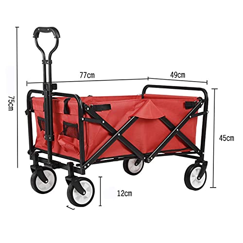 FAZENHUA Outdoor Utility Wagon Gartenwagen Karren Klappbarer Garten-Strand-Einkaufs-Campingwagen – Bild 5