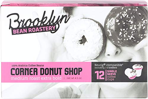 Brooklyn Beans (NOT A CASE) Corner Donut Shop Medium Roast Extra Bold Coffee, 12 pcs