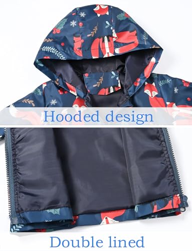 AUBIG Kids Lightweight Windbreaker Zipper Hooded Jackets Coat Long Sleeve Cartoon Print Trench Spring Fall Outerwear3