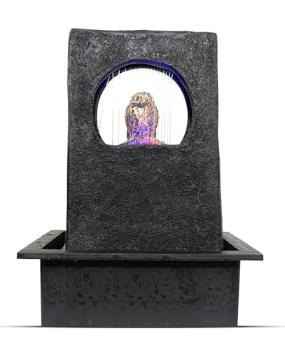 Image of UAG EXPORTS Buddha LED Waterfall Fountain | Premium Indoor Tabletop Water Fountain for Home & Office | Spiritual Decor for Peace, Positive Aura & Relaxation | Positive Energy Gift Item