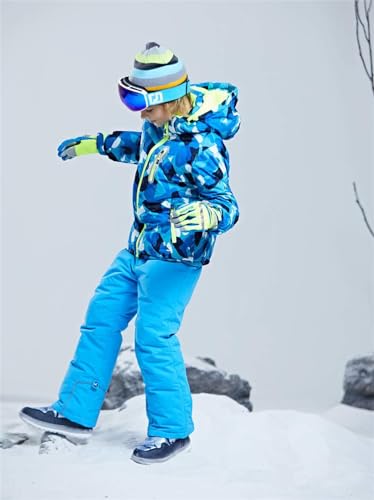 Image of WOWULOVELY Big Boy's 2-Piece Colorblock Snow Pants and Jacket Snowsuit Ski Suit