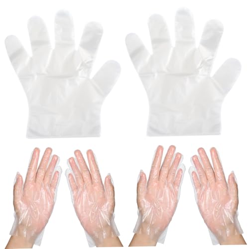 IWOWHERO 100pcs Large Size Gloves for Dry Hands Ambidextrous Waterproof Work Gloves for Food Hair Dyeing Kitchen Dust