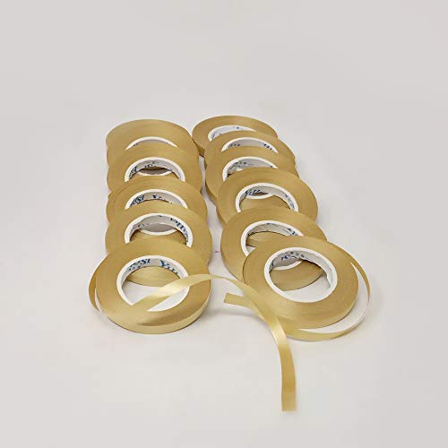 Image of AMFIN Curling Ribbons for Balloons,Multicolor Ribbons for Decoration - Multi (Pack 12) & AMFIN Curling Ribbons for Balloons - Golden (Pack 12)