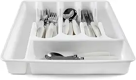 Organizador/Suporte/Separador de Talheres para Gaveta/Porta Talheres para gaveta com 5 divisórias (BRANCO)