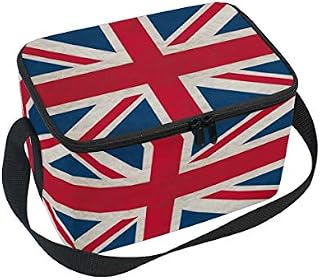 JOYPRINT Lunch Box Bag, Vintage England UK Flag Insulated Cooler Ice Lunchbox Tote