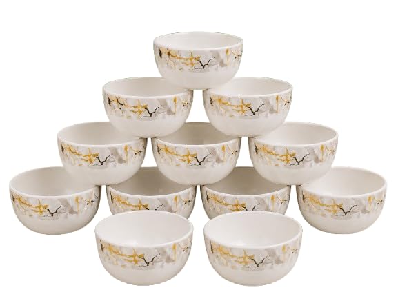 Image of Ariya 4.5 Inch Melamine Greek Bowls Black Gold Harmony Collection Set of 12