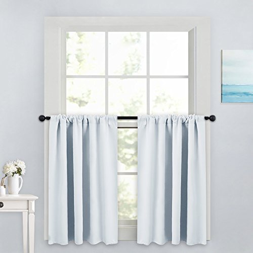PONY DANCE Small Kitchen Valances - Rod Pocket Curtain Panels Thermal Insulated Window