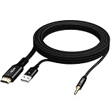 Mygatti 1 m unidirektional HDMI ARC/eARC auf 3.5mm AUX Stereo Audio Extraktor Konverterkabel, USB betriebener, 192 kHz PCM für TV-zu-Heimkino Systemverstärker/alte Lautsprecher – Plug & Play