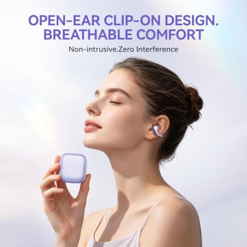 CHENRUIDA Everyday Lightweight Clip On Earbuds-Open Ear Headphones(Purple) - image 3