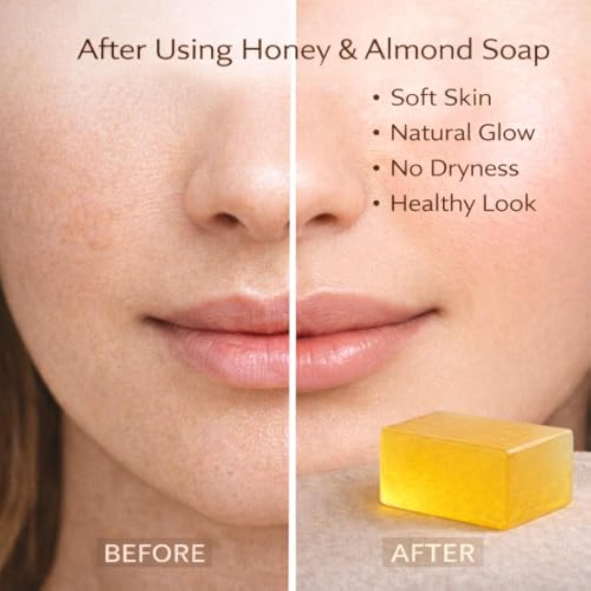 Honey Almond Handmade Soap, Pack of 4 (100g Each)