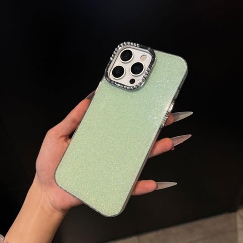 Coque de Luxe iPhone 13 Pro Max avec Protection d'Objectif en Métal Diamant Vert