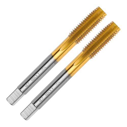 2Pcs M8 X 1.25 Thread Tap for Metal M8 X 1.25 M2 HSS Thread Milling Tap