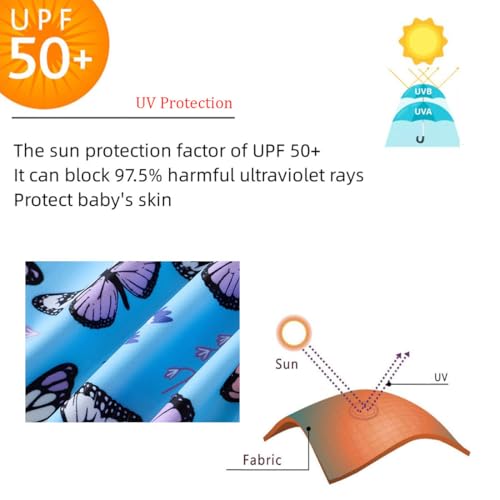 Image of UMELOK Girls Long Sleeve Rash Guard One Piece Swimsuits with UV Protection Sunsuit