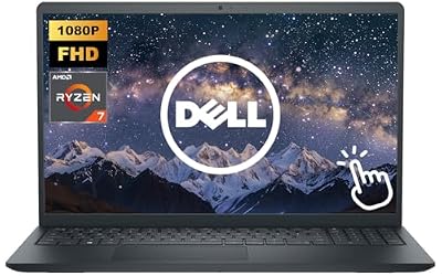 Dell Inspiron Laptop, 15.6" FHD Touchscreen Business & Student Laptop Computer, 32GB RAM 1.5TB Storage (1TB SSD+512GB External), AMD Ryzen 7 7730U Processor, Windows 11 Pro, Black
