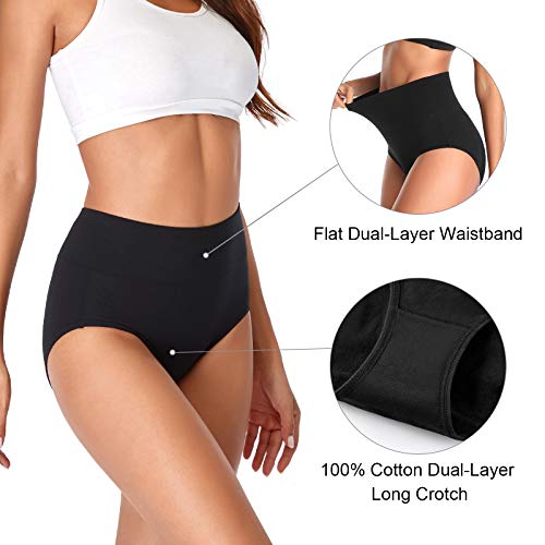 Image of Womens Underwear,Cotton Mid Waist No Muffin Top Full Coverage Brief Ladies Panties Lingerie Undergarments for Women Multipack
