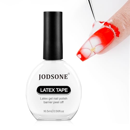 JODSONE Gel Polish Liquid Latex for Nails 16.5ml Easy Peel off Cuticle Guard for Gel Nail Polish Nail Art Liquid Latex Tape Nail Polish Barrier Protector Professional Manicure Guard Quick Dry