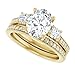 2-3CT Moissanite Handmade Wedding Ring Set for Women Solitaire Three Stone Anniversary Ring Gifts for Her, 925 Silver, 10K/14K/18K Solid Gold (Oval Cut, Yellow, 2 CT)