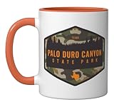 Palo Duro Canyon State Park Texas TX Camouflage Souvenir Ceramic Mug, Orange/White