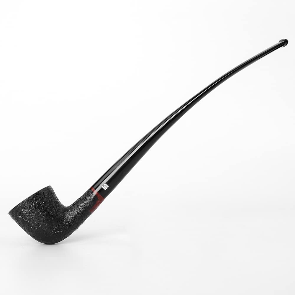 MUXIANG Briar Churchwarden fajka do tytoniu, długa fajka pasuje do filtrów 9 mm
