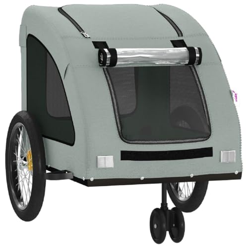 SKM Fahrradanhänger Hunde Grau Ox -Gewebe und Eisen,Tier- & Haustierbedarf,Haustierbedarf,Pet-Stroller,Grau,9.9KG,93986
