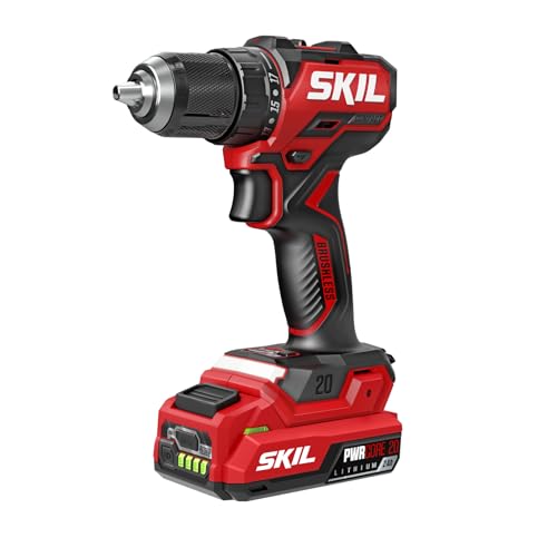 Image of SKIL PWR CORE 20 Brushless 20V 1 /2-Inch Compact Drill Driver Kit, Includes 2.0Ah USB-C Battery and 45W USB-C PD Charger - DL6293B-1C