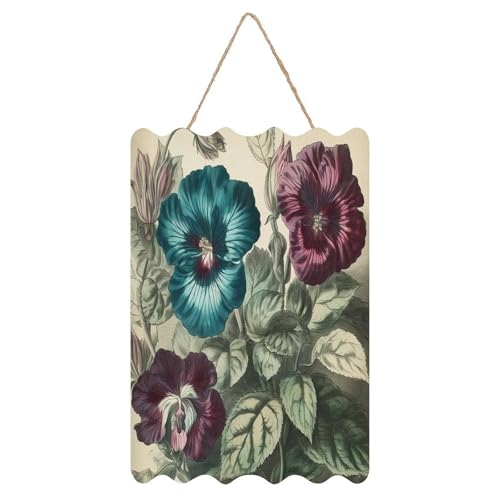 Peinture à trois fleurs pour café et jardin moderne en bois