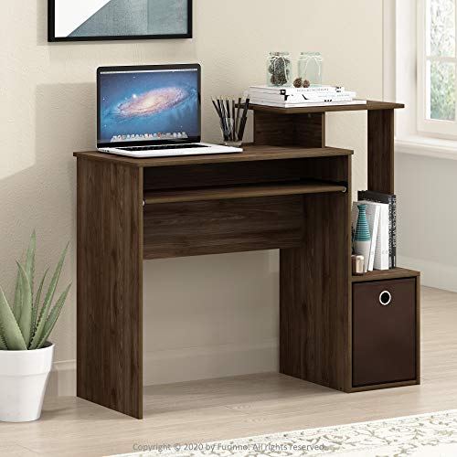 Image of Furinno Econ Multipurpose Home Office Computer Writing Desk, Columbia Walnut /Dark Brown, 15.8 inchD x 39.4 inchW x 34.09 inchH