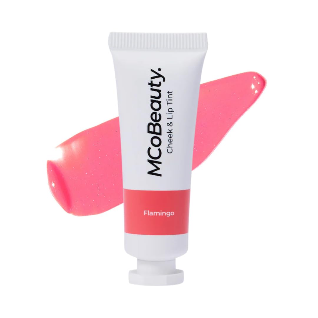 MCoBeauty - Cheek and Lip Tint - Dewy Gel-Cream Formula for Buildable Color - Multi-Use, Soft Radiant Finish - Flamingo, Peach Coral Shade - Tinta para Labios, Liquid blush for Cheeks & Lips