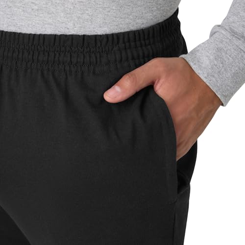 Image of Hanes Men's Sweatpants Pack - 3-Pack - Essentials Midweight Cotton Jersey Lounge Pants - Open Bottom - Pockets - 32 inch