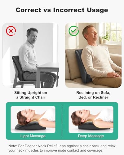 Image of Snailax Cordless Shiatsu Neck Massager with Heat & Vibration, Back Neck Shoulder Massager for Pain Relief Deep Tissue, 4D Kneading Back Massage Pillow, Rechargeable Portable Massage