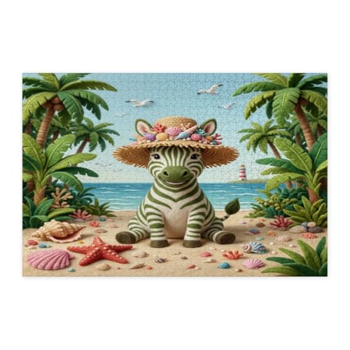 Rompecabezas de cebra y palmeras tropicales para despertar tu creatividad y alegría veraniega