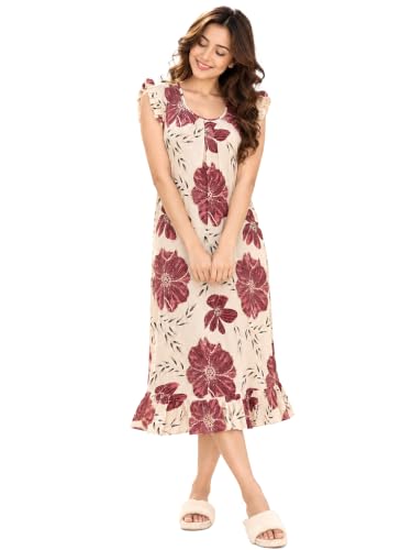Image of CLOUD SOFT Women's Viscose Blend Comfort Short Nighty with Side Pockets (CS5001)