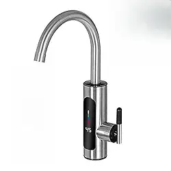 Torneira Elétrica Aço Escovado Digital 3000W p/Pia Cozinha