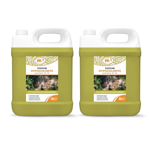 FILO Sodium Hypochlorite Patio Cleaner 2x 5L – High Strength Driveway Cleaner for Bricks, Patios & Concrete | Powerful Stain Removal, Bleaching & Odour Elimination Solution