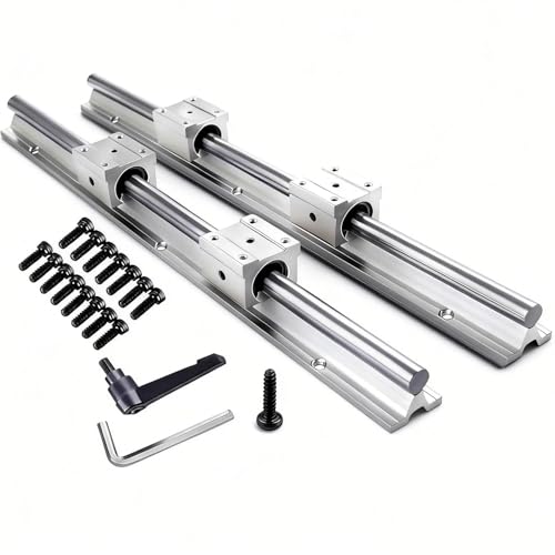 Image of GIVIHGETI SBR20 1200mm Linear Guide Rail Kit Complete Set with 2 Rails and 4 SBR20UU Bearing Blocks for CNC Router 3D Printer Laser Engraver DIY Project (47.24 Inch)