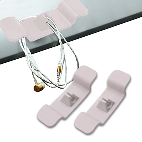 Yonput 2 PCS Cable Holder Clips, Cord Holder Clips for Car Self Adhesive Cable Management Organizer, Cable Organizer Keeper for Organizing USB Charging Cable Home Office and Car (White)