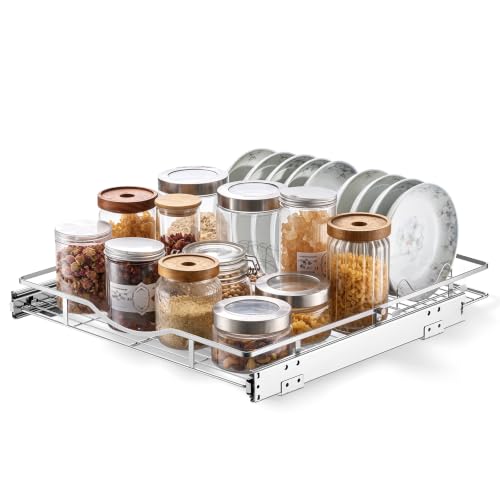 Image of VEVOR Pull Out Cabinet Organizer 19.69 inchW x 21.06 inchD Steel Slide Out Drawers