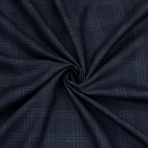 Image of BIGREAMS Unstitched Checkered Suiting Luxury Pants Fabric for Men - 1.5 Meter Pant Piece | Premium Blended Material | Soft Finish | Ideal for Formal Trousers