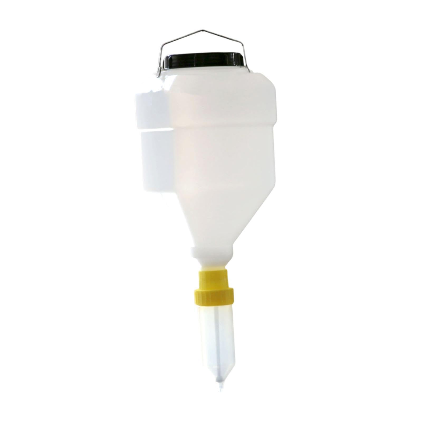 Milageto Saucenspender, nachfüllbare Salatdressing-Flasche, hängend Sauciere Soßenkanne, Gewürzflasche, 5 L für Restaurant, Picknick, Outdoor, Camping, Ketchup, Partys, Gelb