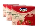 Reihan's-Strawberry Flavored Gelatin Dessert Mix, Halal Certified, 75g each. (3 Pack)